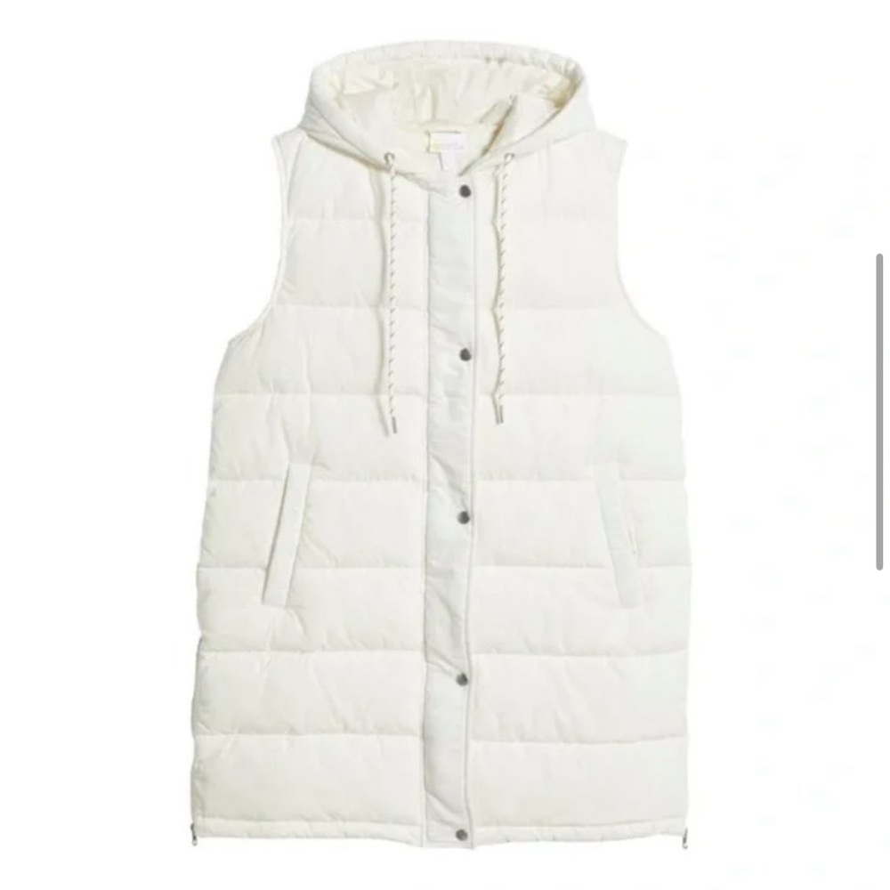Zella long hooded white vest NWT - Picture 2 of 10
